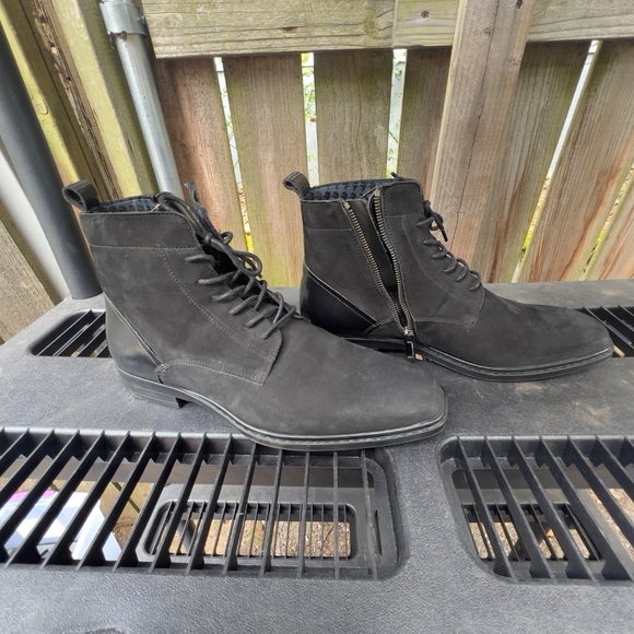 Karl Lagerfeld Lace-Up Chukka Black Suede Leather Boots sz10 main image 7